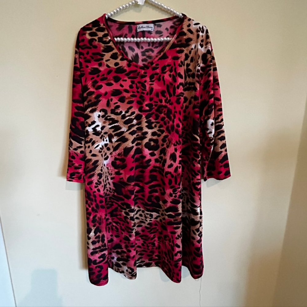 Southern Charm XL Animal Print Flutter Dress or Tunic  EUC